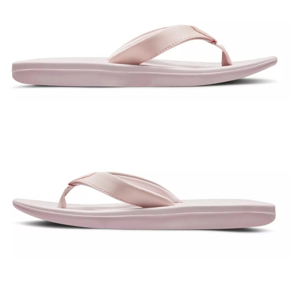 Nike Bella Kai Thong Flip-Flop Slide Cushioned Sandal AO3622 Barely Rose/Grey - Picture 8 of 9